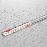 Самоклеящаяся пленка, алюминиевая фольга защитная для кухни/дома, 0,6х3 м, серебро, цветы, DASWERK, 607849