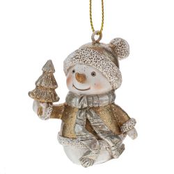 GAEM Фигурка декоративная подвесная "Снеговик", L4 W4 H5,5 см, 4в.