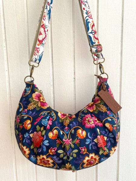 ПРЕДЗАКАЗ, РОЗОВЫЕ ХРИЗАНТЕМЫ НА СИНЕМ, 100% хлопок 3