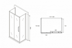 Душевой уголок Abber Schwarzer Diamant 120x80 AG30120H-S80-S80 профиль Хром стекло прозрачное