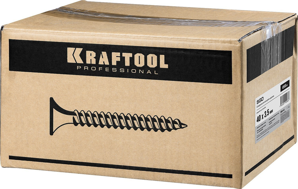 KRAFTOOL СГД, 40 х 3.5 мм, фосфатированное покрытие, 4500 шт, саморез гипсокартон-дерево (3005-40)