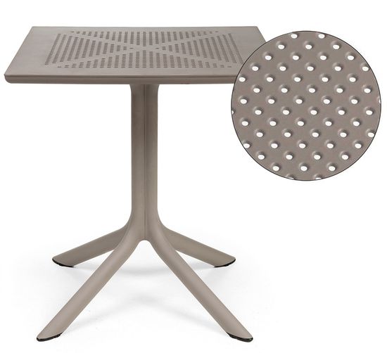 Стол пластиковый обеденный Clip 70 Италия цвет тортора