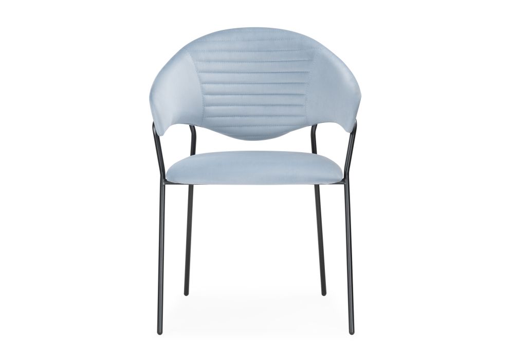Стул на металлокаркасе Рансол голубой /черный глянец