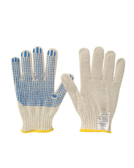 Перчатки х/б с ПВХ ТОЧКА 10 класс вязки,50 гр., ручной оверлок,кратно 10 пар(х300)