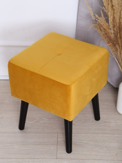 Пуф "Twist" антивандальный велюр горчичный/венге