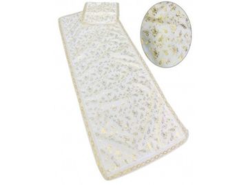 Набор шелковый с золотым накатом с наволочкой (принт цветы)