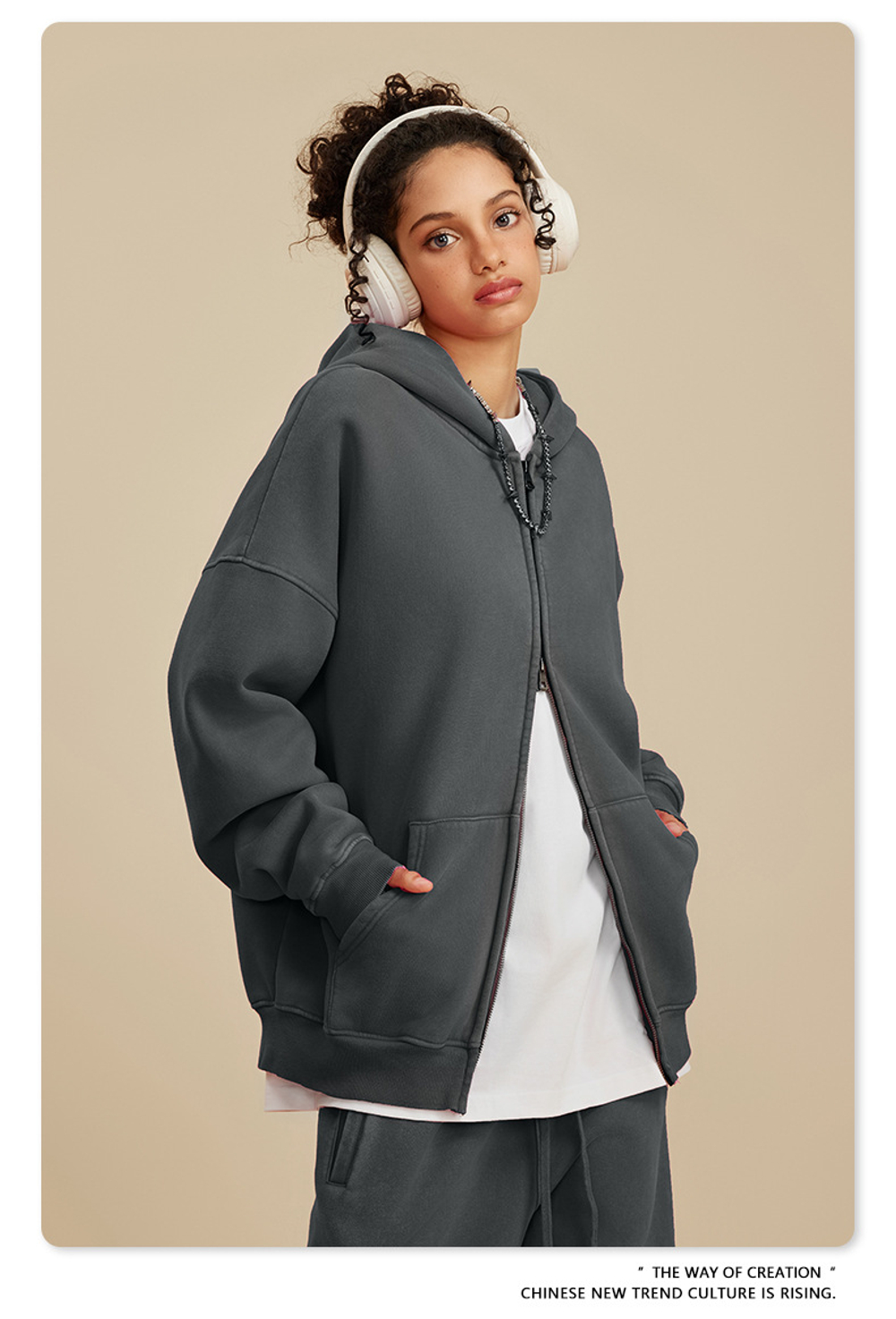 Женский американский модный брендовый костюм с эффектом потёртости и капюшоном,бархатная толстовка с двойной молнией