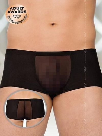 Шорты мужские с прозрачными вставками черные M/L