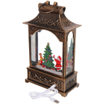 Сувенир с подсветкой «Новогоднее счастье»16.6*8.6*28.6 см, бронза (питание от USB и батареек)