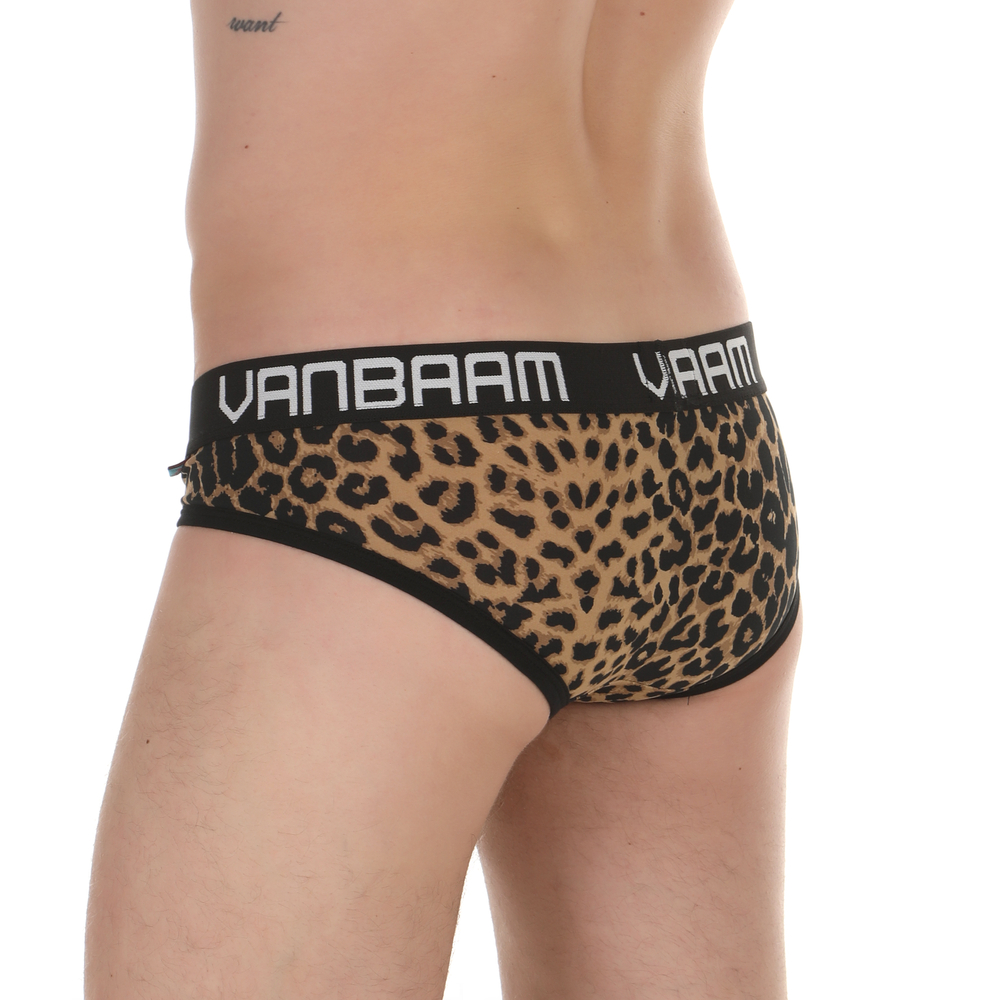 Мужские трусы слипы с леопардовыми принтом Van Baam VB49755