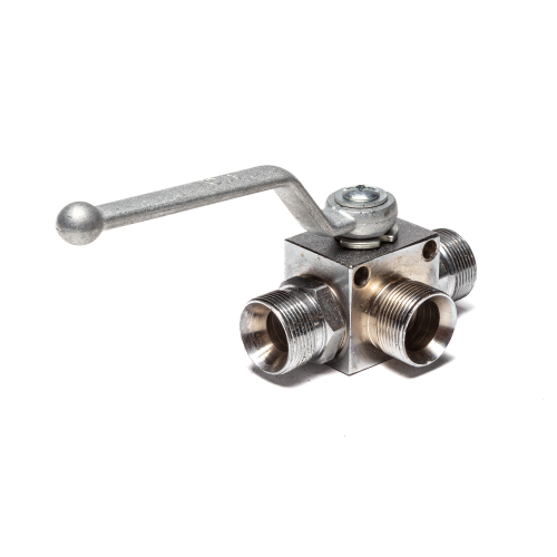 Кран шаровый гидравлический 3-х ходовой (М27*1,5-М27*1,5-М27*1,5), МТЗ