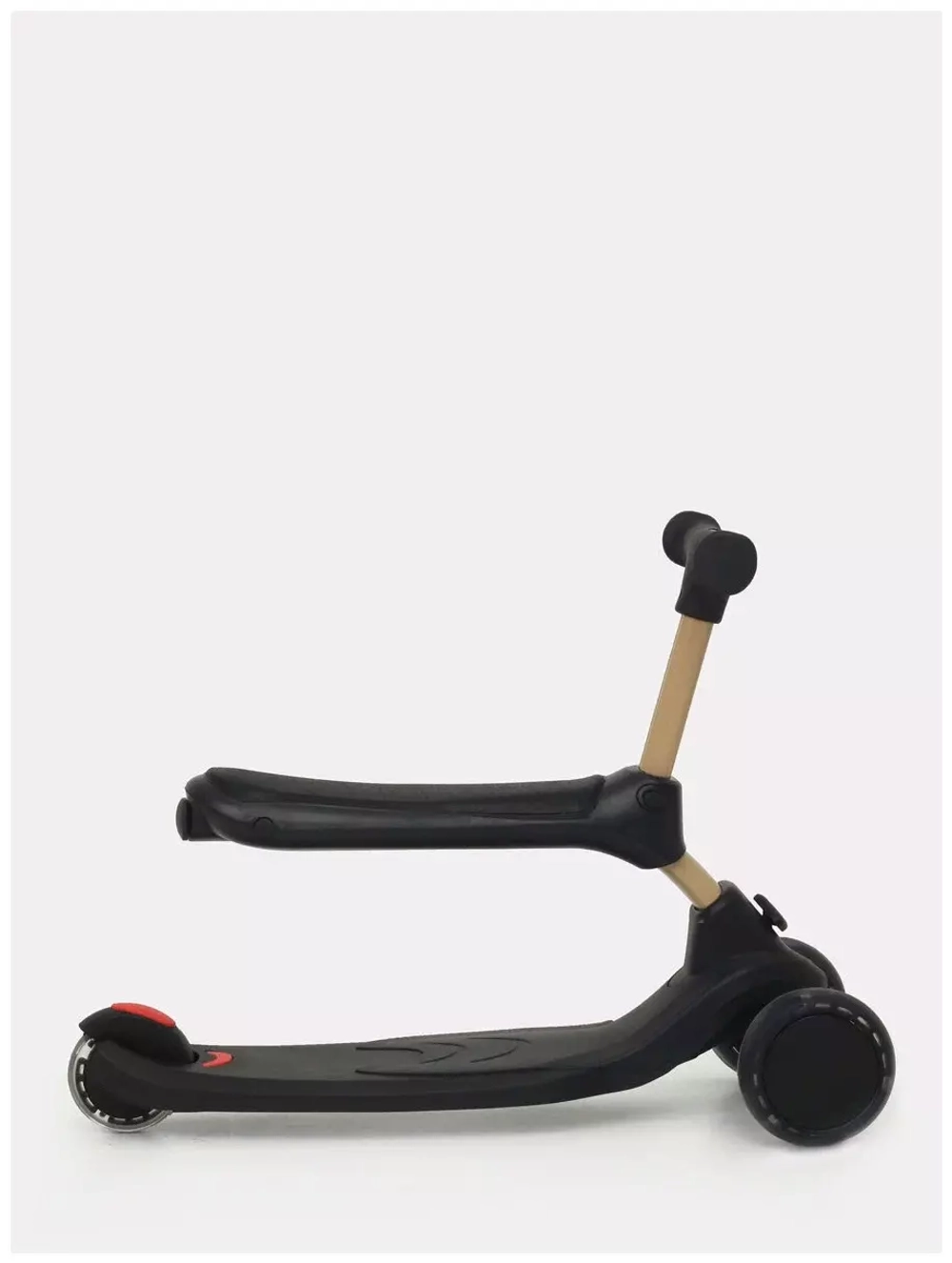 Беговел-самокат RB100 "Rider" Plus со светящимися колесами (черный)