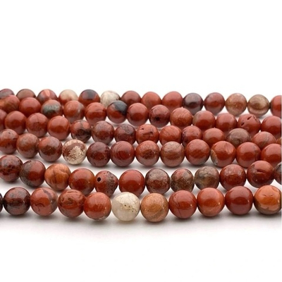41053 Яшма красная шар гладкий 8мм 38см
