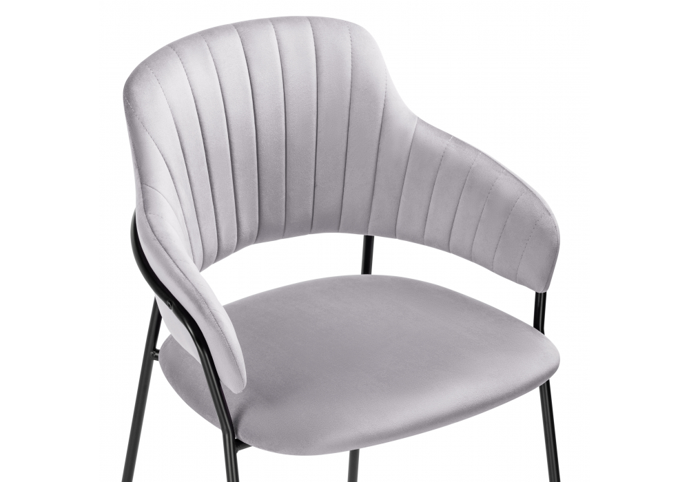 Стул на металлокаркасе Woodville Инклес серый, черный глянец