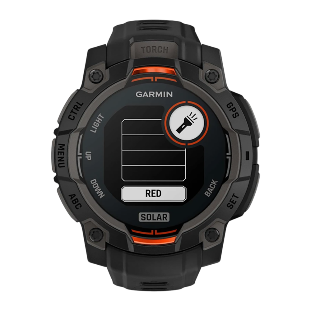 Спортивные часы Garmin Instinct 3, 45 мм, Solar, чёрный силиконовый ремешок Чёрный безель, дисплей Solar со стеклом Power Glass. Ремешок с классической застёжкой — на запястье обхватом 137–204 мм