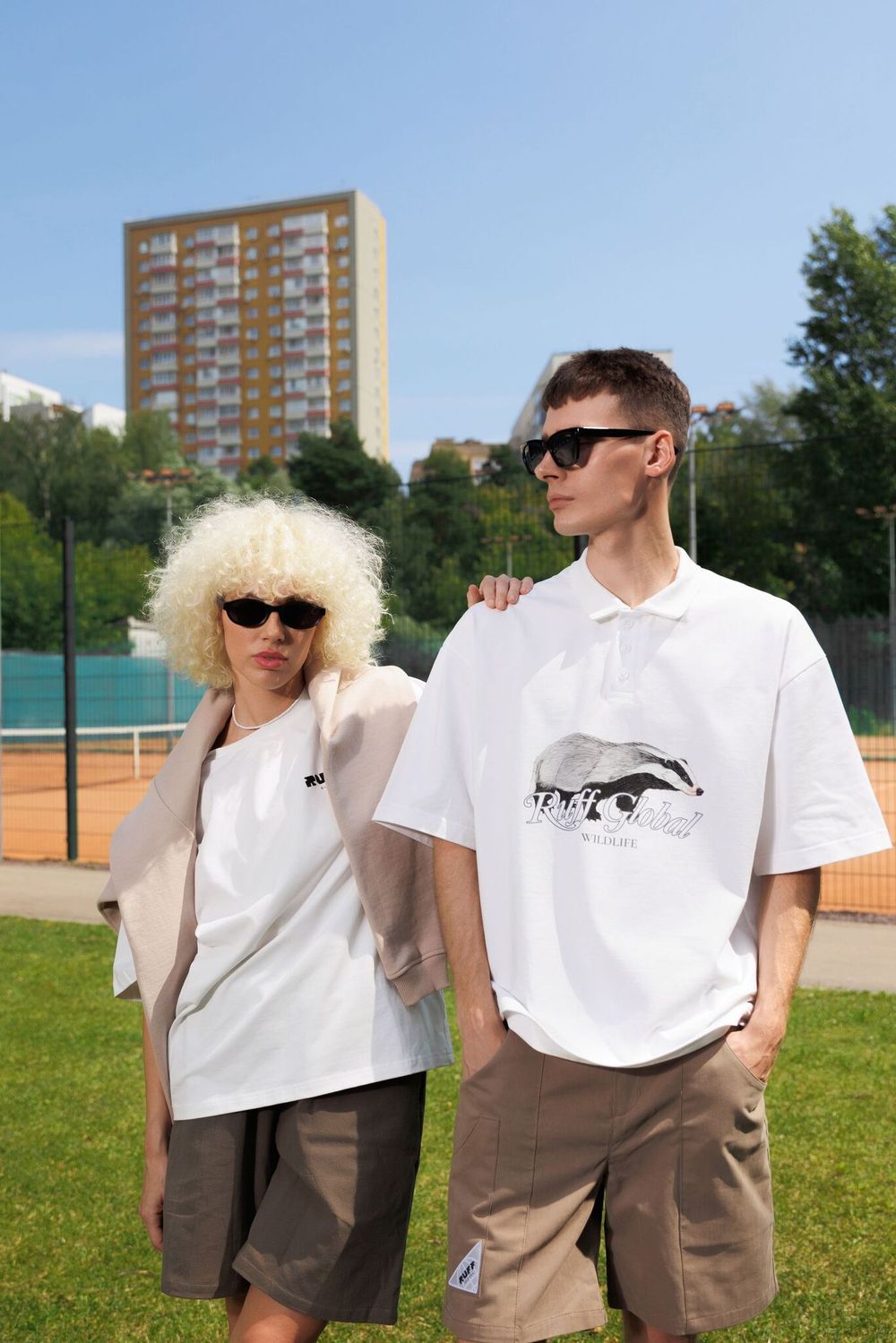 Поло Ruff Global Wildlife Badger белое