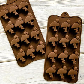 Форма для шоколада «Фламинго», 20×10,5 см, 12 ячеек (3,5×2,6×1,5 см)