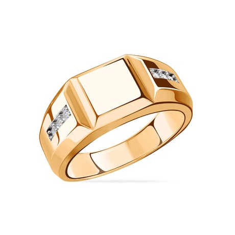 Печатка из золота 585 пробы с Фианит