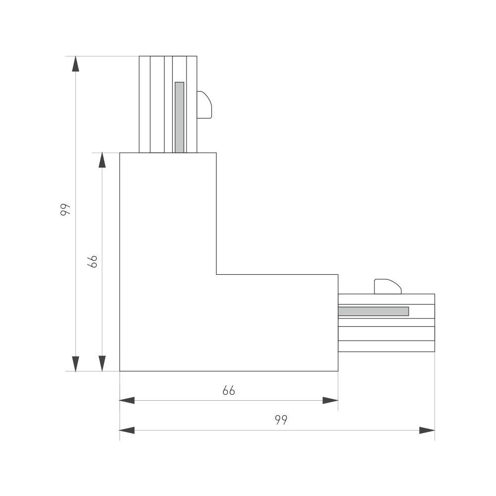 Коннектор угловой LGD-4TR-CON-L-INT-BK (C) (Arlight, IP20 Пластик, 3 года) 024720