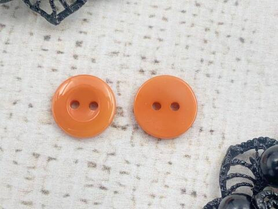 Пуговицы, d 1,2 см, 2 прокола, оранжевый