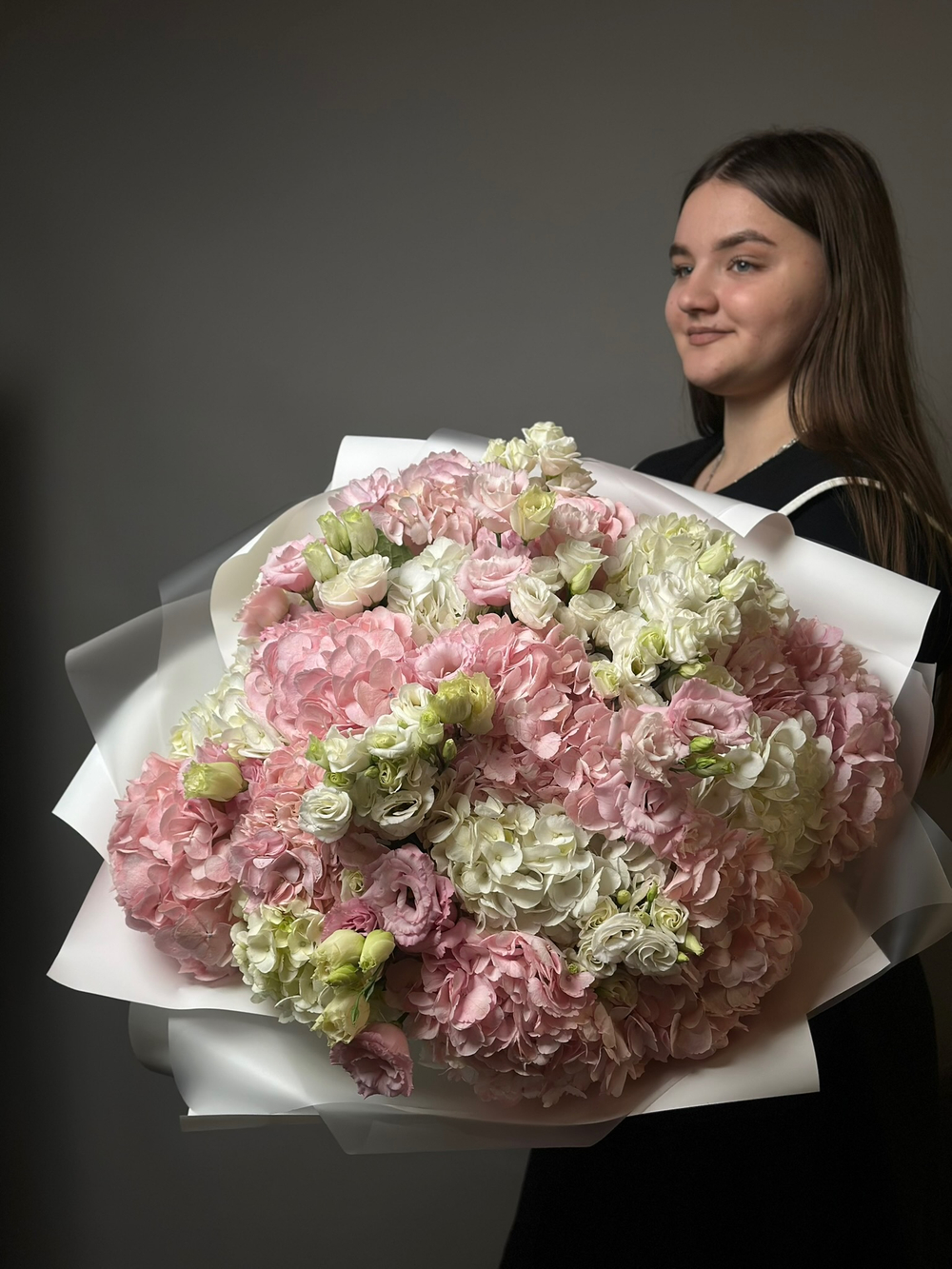 Дуо букет « Эустомы и гортензия»