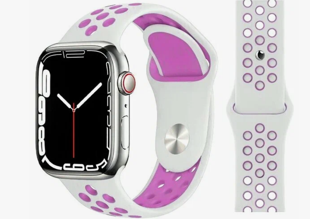 Ремешок спортивный NK Apple Watch 38-40мм (бело-розовый)