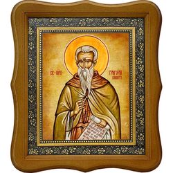 Григорий Синаит преподобный. Икона на холсте.