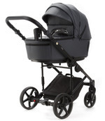 Детская коляска Adamex Zico Deluxe New 3 в 1 ZN-SA05 ТЕМНО-СЕРАЯ КОЖА