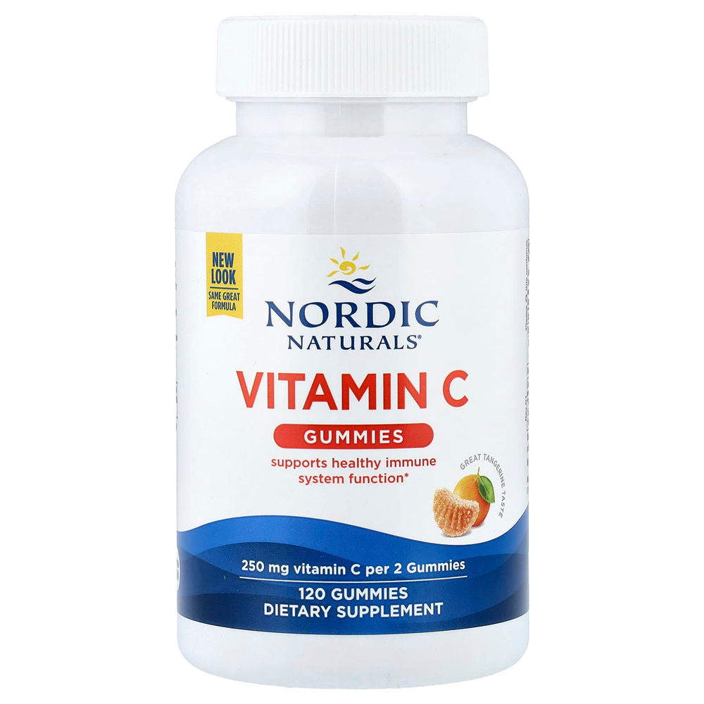 Nordic Naturals, жевательные таблетки с витамином C, со вкусом мандарина, 120 жевательных таблеток (125 мг в 1 жевательной таблетке)