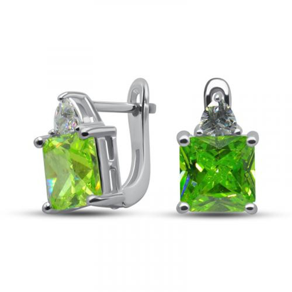 Серьги из серебра с фианитами