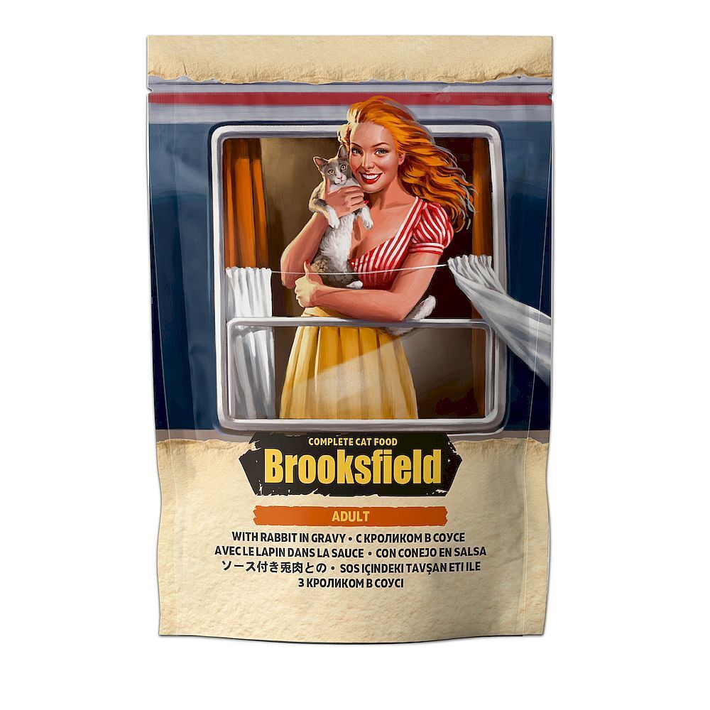 BROOKSFIELD Adult Cat Rabbit пауч для кошек 85г Кролик в соусе