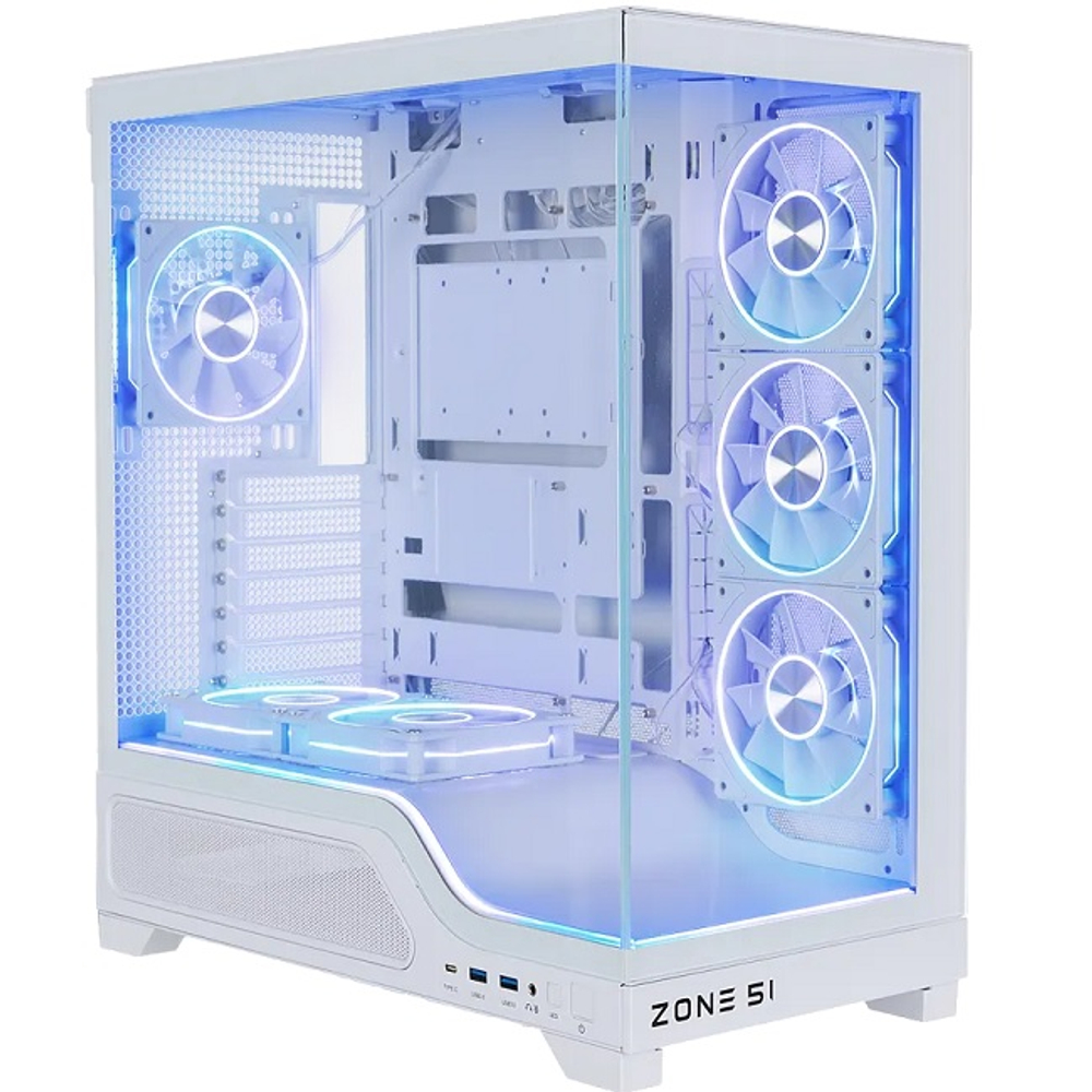 Корпус Midi-Tower ZONE 51 PHANTOM White, ARGB, E-ATX, белый (Z51CASPHNWH)