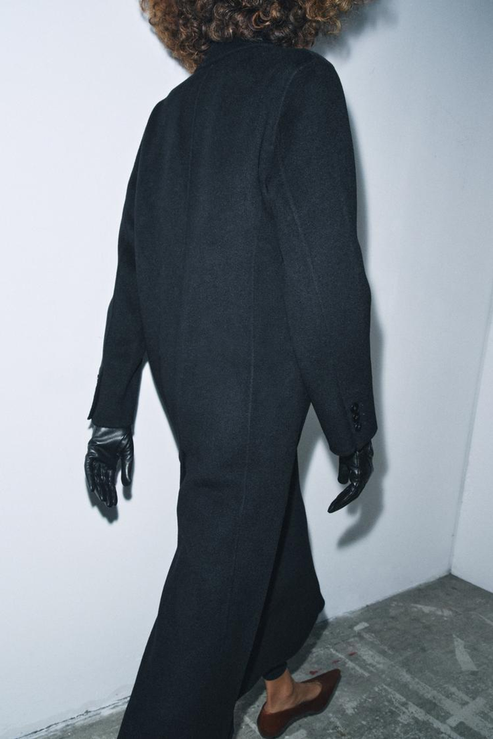 ZARA ПАЛЬТО ИЗ СМЕСОВОЙ ШЕРСТИ — ZW COLLECTION LIMITED EDITION, ЧЕРНЫЙ