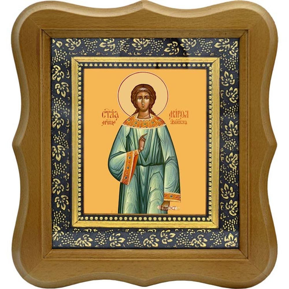 Марфа Азийская, мученица, дева. Икона на холсте. В киоте 10 х 12 см.