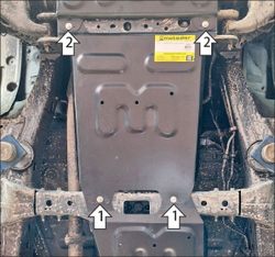 Защита КПП. 2 мм, Сталь. для Foton Tunland V9 2024-н.в., Motodor.77509