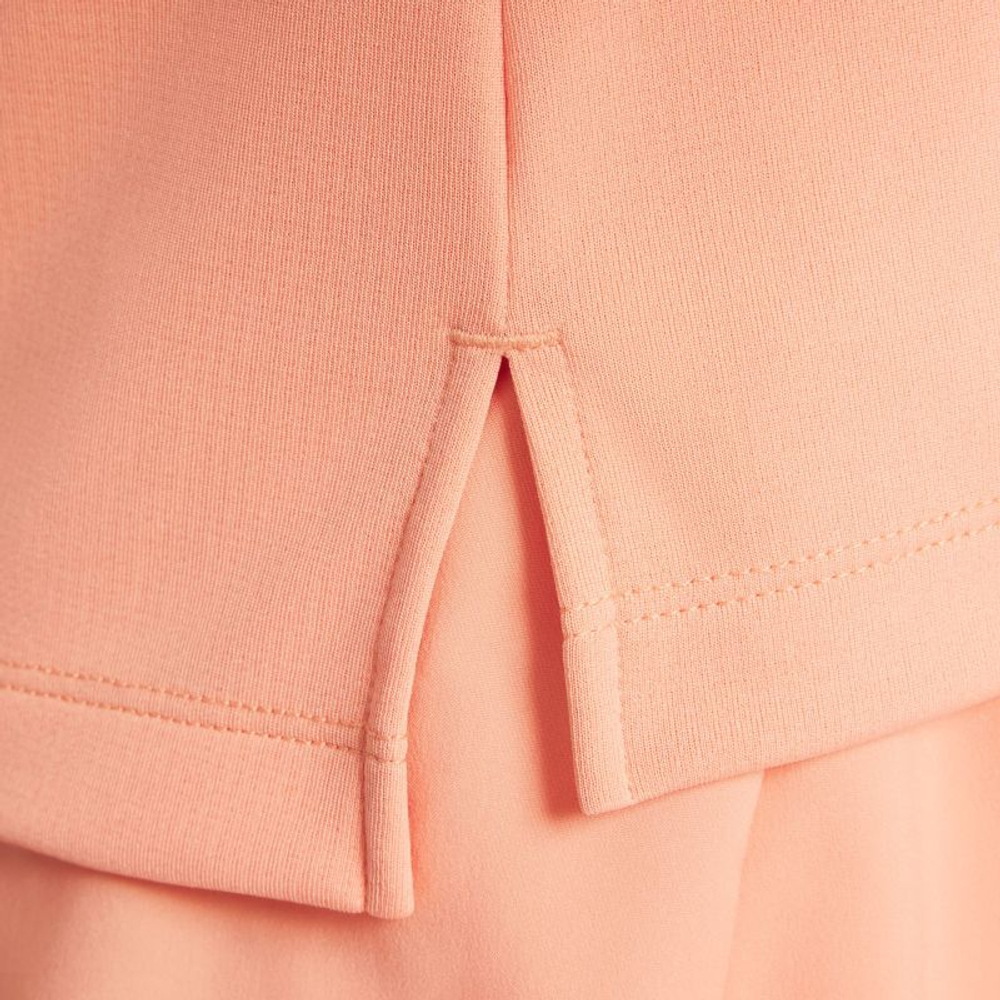 Футболка для мальчика теннисная Топ Nike Girls Dri-FIT Long-Sleeve 1/4-Zip - абрикосовый агат/белый