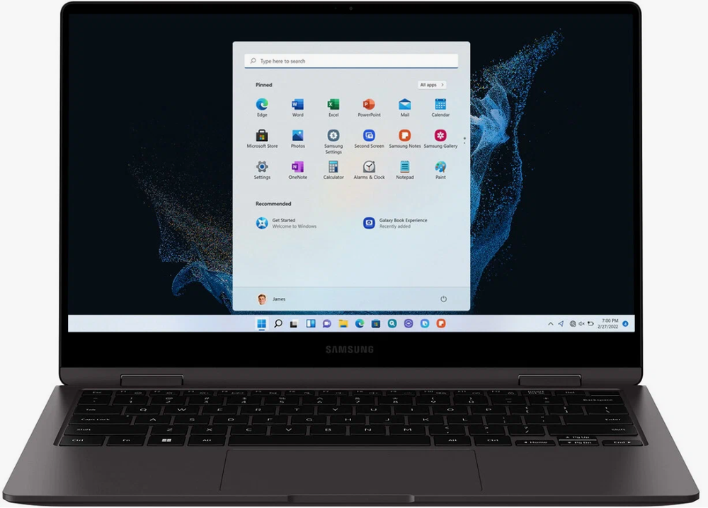 13.3" Ноутбук Samsung Galaxy Book 2 360  (1920x1080, Intel Core i7-1255U, RAM 16ГБ,SSD 512ГБ, Intel Iris Xe Graphics, Win 10Pro)