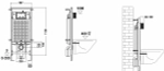 Унитаз подвесной WeltWasser MARBERG 507+MERZBACH 041 XL MT-BL+MAR 507 SE GL-WT черный матовый, безободковый, с крышкой микролифт, слив-торнадо, с инсталляцией и белой глянцевой кнопкой