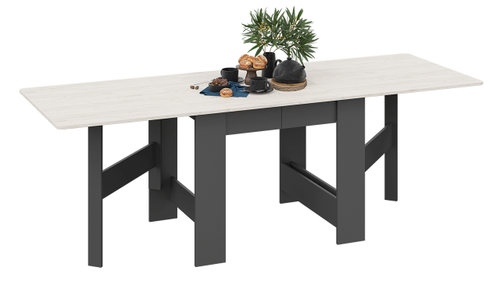 Стол-книжка тип 2 (Антрацит/Дуб крафт белый) ТриЯ