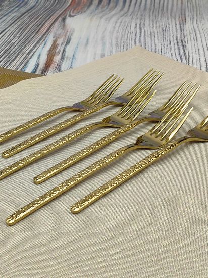 Набор столовых вилок 6 шт. из нержавеющей стали "Рельеф"