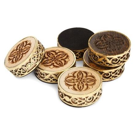 Набор резных фишек для нард с бронзой, Haleyan