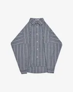 Рубашка One Two Oversized Striped Shirt Blue синяя