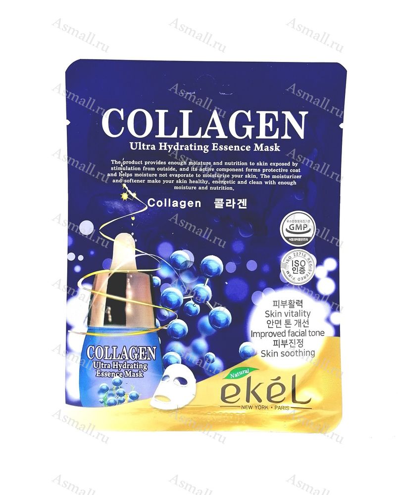 Маска тканевая с коллагеном COLLAGEN, EKEL, Корея, 25 мл.