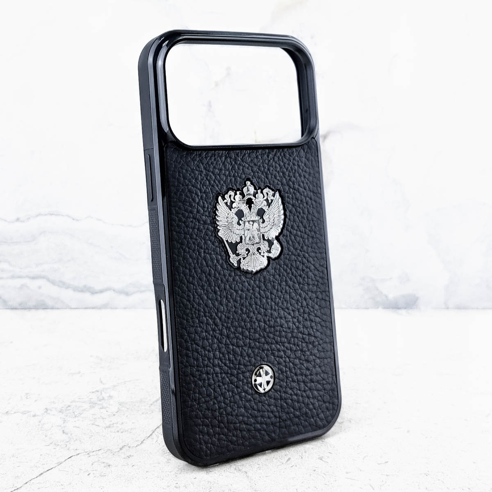 Солидный чехол iphone с гербом России купить - Euphoria HM Premium - натуральная кожа, ювелирный сплав