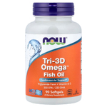 NOW Foods, Tri-3D Omega™, рыбий жир с омега-3, 90 капсул