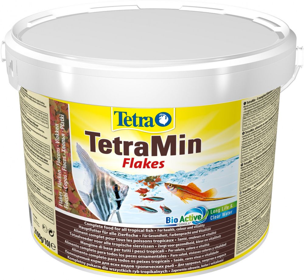 Tetra Min Flakes корм хлопья для всех видов рыб 10 л.