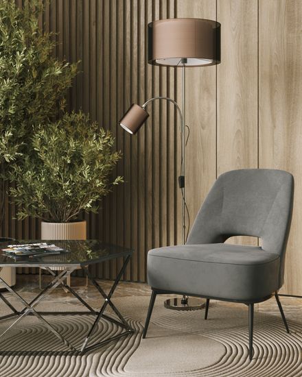 Кресло лаунж Бостон велюр тёмно-серый