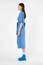 Платье Рубашка FOS Вискоза Синее
