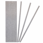 Трубочки для коктейлей фольгированные в серебряном цвете, 12 шт