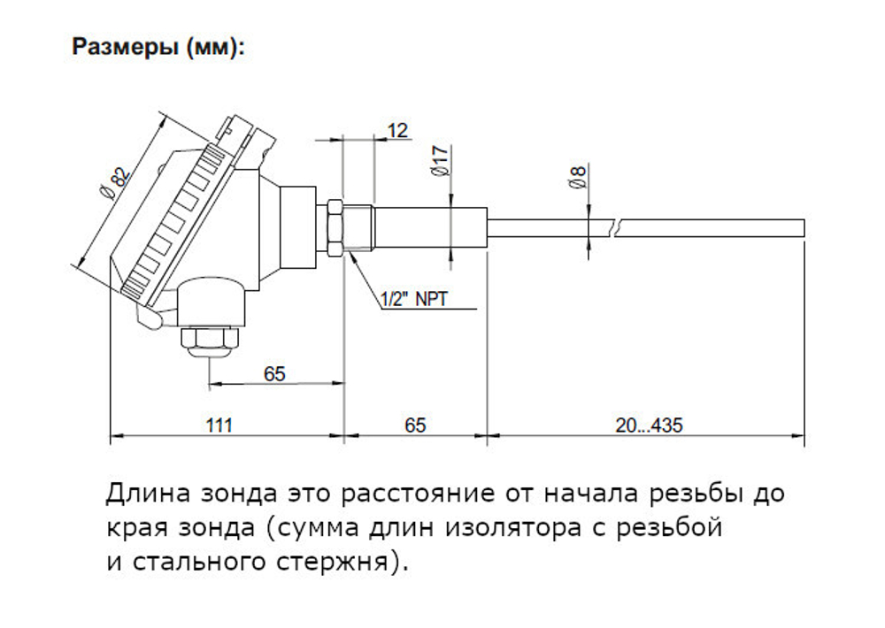 INNOLEVEL Трибоэлектрический датчик пыли, в алюм. корпусе, зонд L=150 мм, -20 +150 С, IL-FS710E-L150
